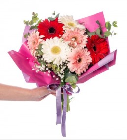Karışık Renk 7 Gerbera Buketi